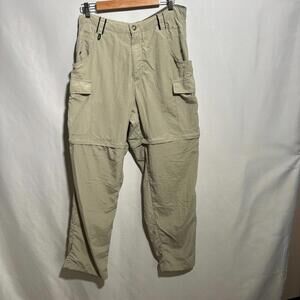 Redington Convertible Pants Mens 32 Tan Fishing Cargo‎ Nylon Mesh Lined Outdoor